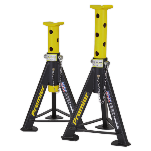 [AS6Y] Sealey Premier Axle Stands (Pair) 6 Tonne Capacity per Stand - Yellow