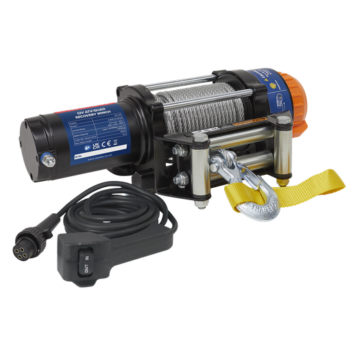 [ATV2040] Sealey ATV/Quad Recovery Winch 2040kg (4500lb) Line Pull 12V