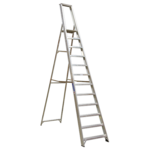 [AXL12] Sealey Industrial Step Ladder 12-Tread Aluminium - BS EN 131