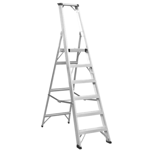 [AXL6] Sealey Industrial Step Ladder 6-Tread Aluminium - BS EN 131