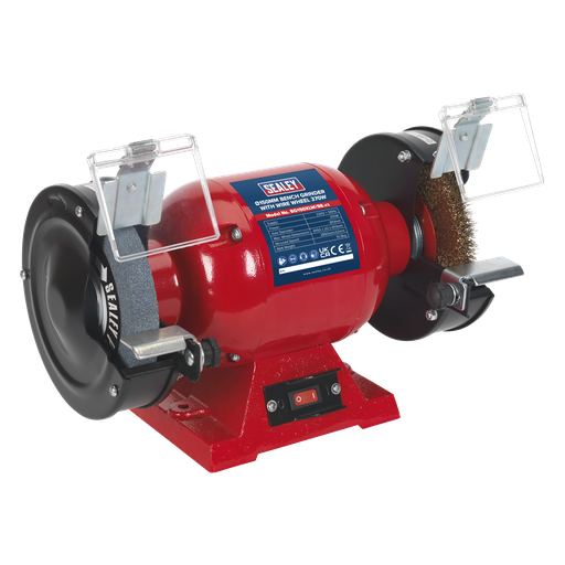 [BG150XLW/98] Sealey 150mm Bench Grinder with Wire Wheel 370W/230V