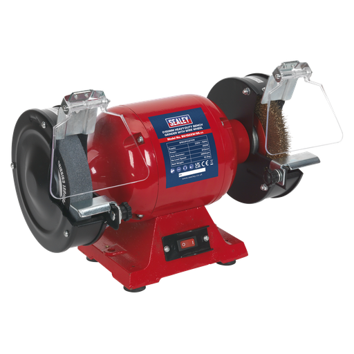 [BG150XW/99] Sealey Heavy-Duty 150mm Bench Grinder with Wire Wheel 450W/230V