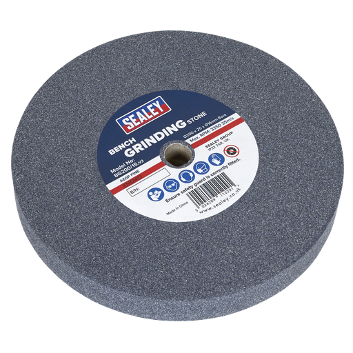 [BG200/15] Sealey 200 x 25mm Grinding Stone 16mm Bore - A60P Fine