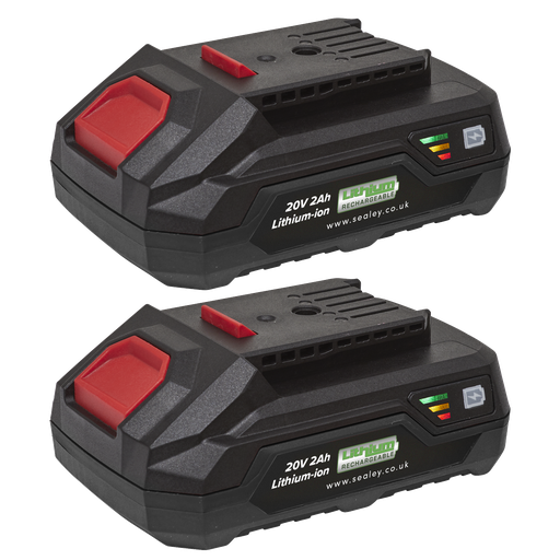 [BK02] Sealey SV20 Series Power Tool Battery 20V 2Ah - Pack of 2