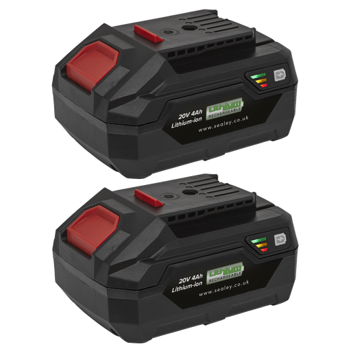 [BK04] Sealey SV20 Series Power Tool Battery 20V 4Ah - Pack of 2