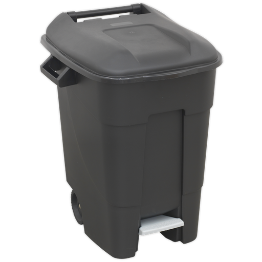 [BM100P] Sealey Refuse/Wheelie Bin with Foot Pedal 100L - Black