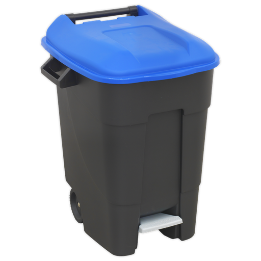 [BM100PB] Sealey Refuse/Wheelie Bin with Foot Pedal 100L - Blue
