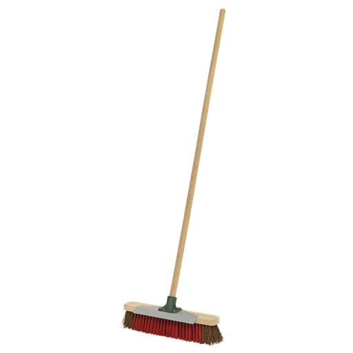 [BM16SC] Sealey Heavy-Duty Stiff/Hard Bristle Broom with Scraper 16"(405mm)