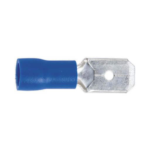 [BT21] Sealey Push-On Male Terminal 6.3mm, Blue - Pack of 100