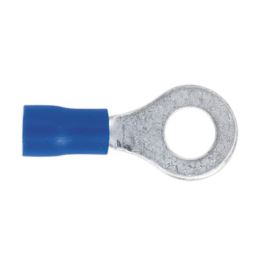 [BT26] Sealey Easy-Entry Ring Terminal 6.4mm (1/4"), Blue - Pack of 100