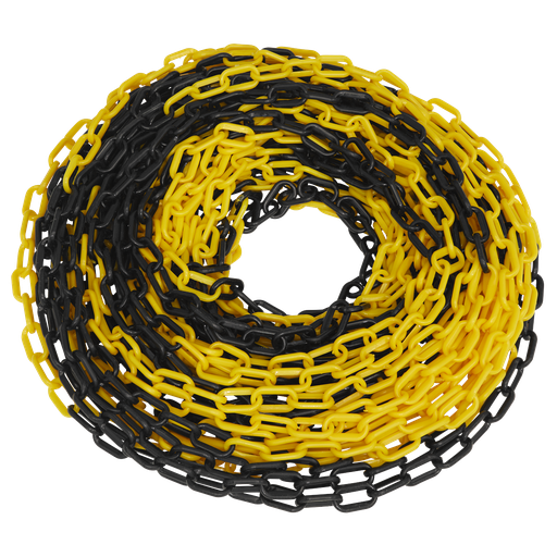 [BYC25M] Sealey Plastic Chain 25m x 6mm - Black/Yellow