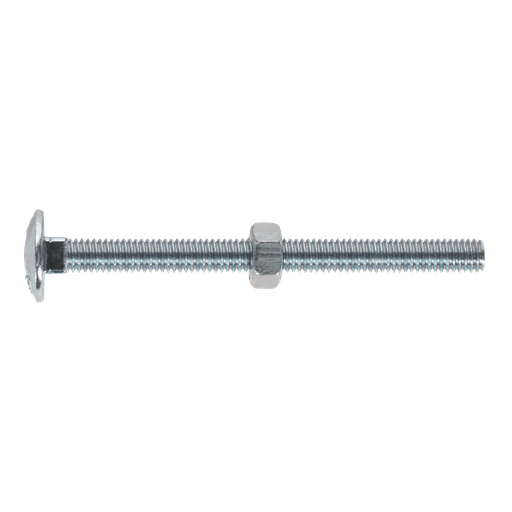 [CBN675] Sealey Zinc Plated Coach Bolt & Nut M6 x 75mm, DIN 603 - Pack of