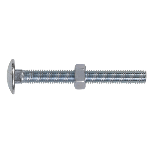 [CBN875] Sealey Zinc Plated Coach Bolt & Nut M8 x 75mm, DIN 603 - Pack of 50