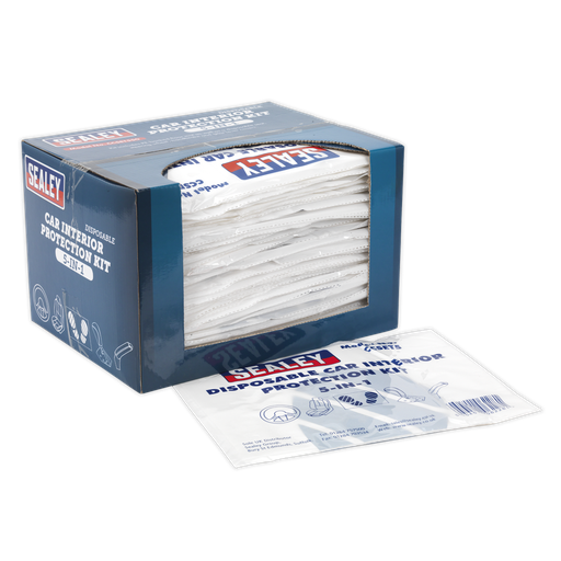 [CCSET550] Sealey 5-in-1 Disposable Car Interior Protection Kit - Display Box of 50