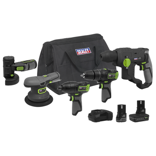 [CP108VCOMBO7] Sealey 5 x SV10.8 Series Cordless Combo Kit 10.8V - 2 Batteries