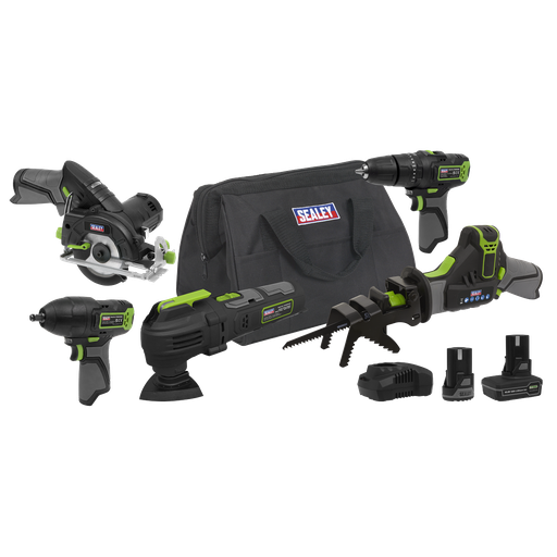 [CP108VCOMBO8] Sealey 5 x SV10.8 Series Cordless Combo Kit 10.8V - 2 Batteries