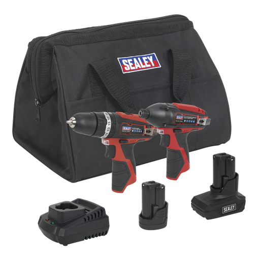 [CP1200COMBO6] Sealey 2 x SV12 Series Cordless Power Tool Combo Kit 12V - 2 Bat