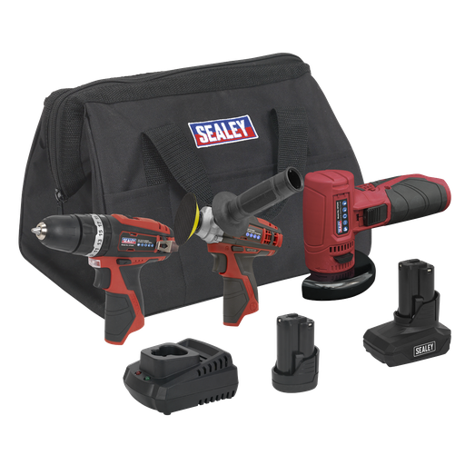 [CP1200COMBO7] Sealey 3 x SV12 Series Cordless Power Tool Combo Kit 12V - 2 Batteries