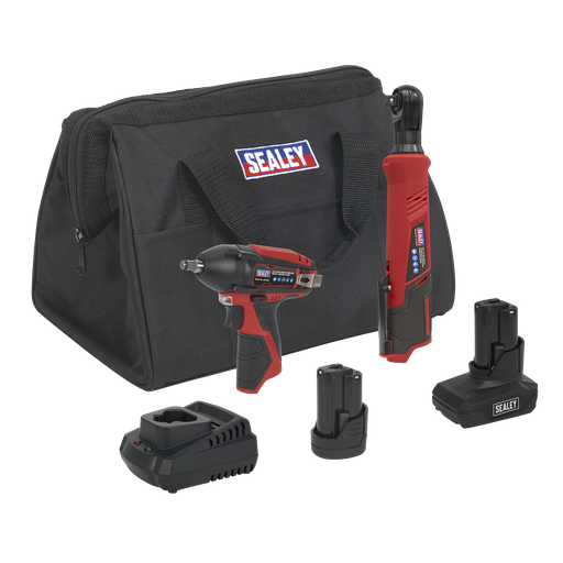 [CP1200COMBO8] Sealey 2 x SV12 Series Cordless Power Tool Combo Kit 12V - 2 Bat