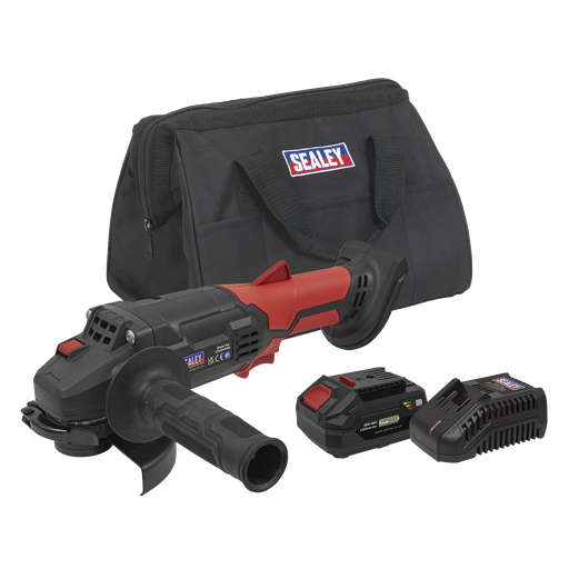 [CP20VAGBKIT1] Sealey SV20 Series 115mm Cordless Angle Grinder Kit 20V 4Ah