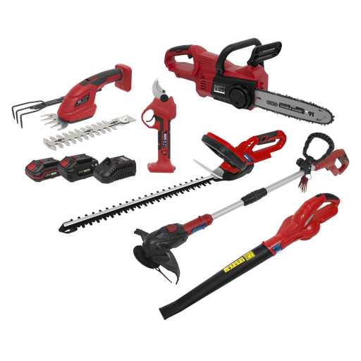 [CP20VCOMBO15] Sealey 6 x SV20 Series Garden Maintenance Combo Kit 20V - 2 Batteries