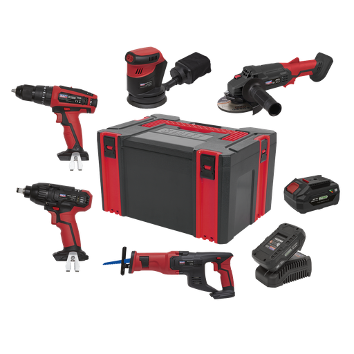 [CP20VCOMBO2] Sealey 5 x SV20 Series Cordless Tool Combo Kit 20V - 2 Batteries