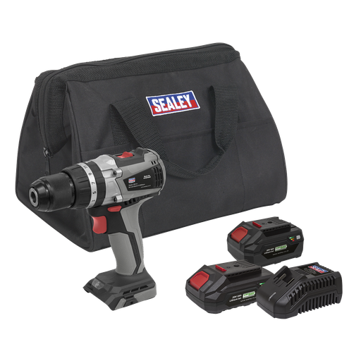 [CP20VDDXKIT] Sealey Premier SV20 Series 13mm Brushless Cordless Combi Drill Kit 20V - 2 Batteries