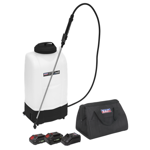 [CP20VGBSKIT] Sealey SV20 Series 15L Cordless Garden Backpack Sprayer 20V - 2 Batteries