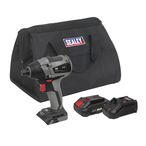 [CP20VIDXKIT1] Sealey Premier SV20 Series 1/4"Hex Brushless Cordless Impact Dri