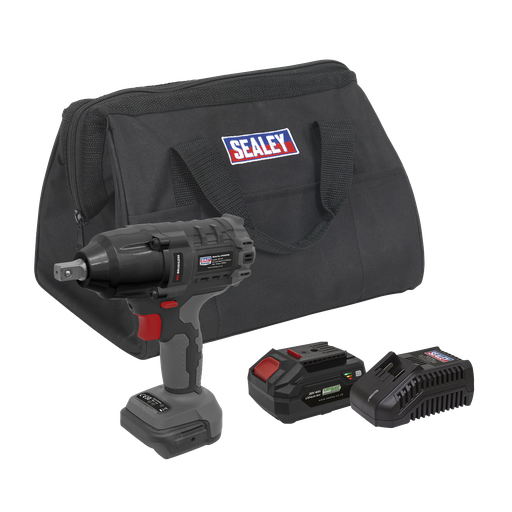 [CP20VPIWKIT1] Sealey Premier SV20 Series 1/2"Sq Drive Brushless Cordless Impact Wrench Kit 20V 4Ah