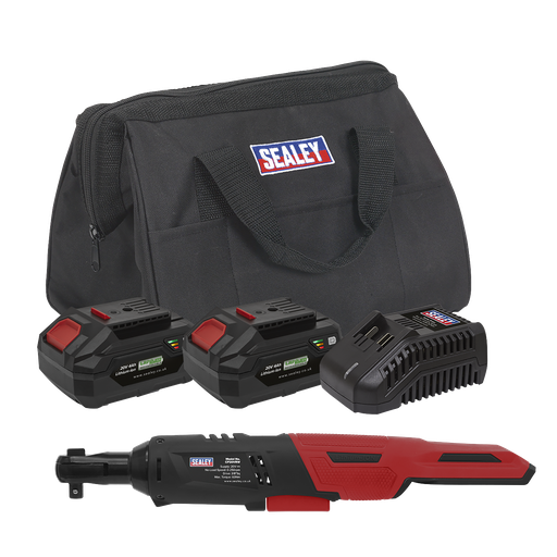 [CP20VRWKIT] Sealey SV20 Series 3/8"Sq Drive Cordless Ratchet Wrench Kit 60Nm 20V 4Ah - 2 Batteries