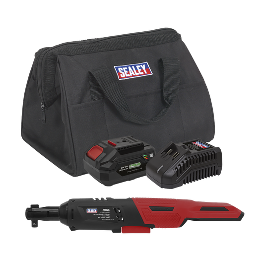[CP20VRWKIT1] Sealey SV20 Series 3/8"Sq Drive Cordless Ratchet Wrench Kit 60Nm 20V 4Ah