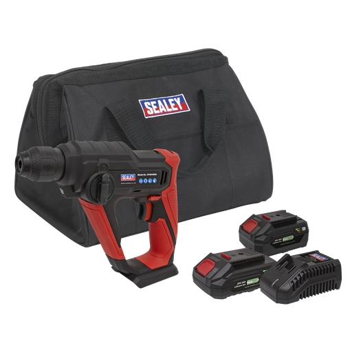 [CP20VSDSKIT] Sealey SV20 Series SDS Plus Cordless Rotary Hammer Drill Kit 20V - 2 Batteries