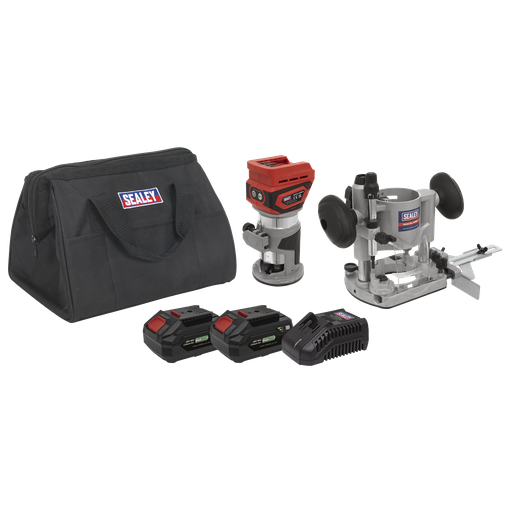 [CP20VTRKIT] Sealey SV20 Series Cordless Trimming Router Kit 20V 4Ah - 2 Batteries