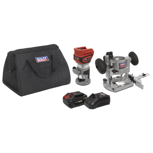 [CP20VTRKIT1] Sealey SV20 Series Cordless Trimming Router Kit 20V 4Ah