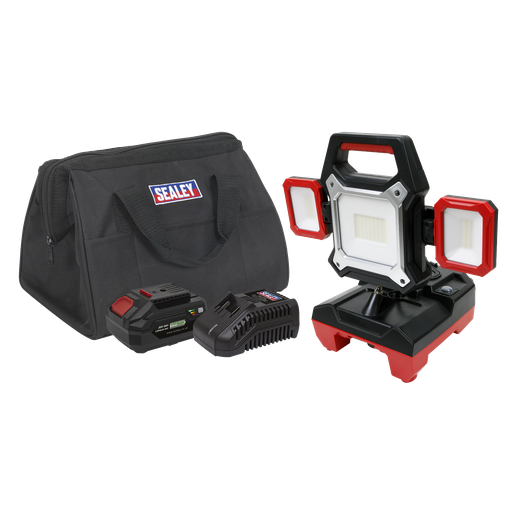 [CP20VWLKIT1] Sealey SV20 Series 2-in-1 Cordless/Corded 45W SMD LED Worklight 20V 4Ah