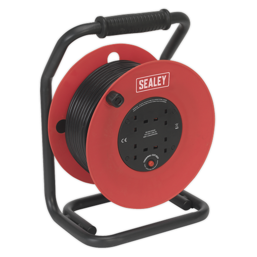 [CR50/1.5] Sealey 50m Heavy-Duty Cable Reel with Thermal Trip 4 x 230V