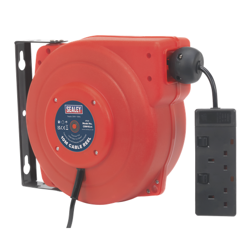 [CRM10] Cable Reel System Retractable 10m 2 x 230V Socket