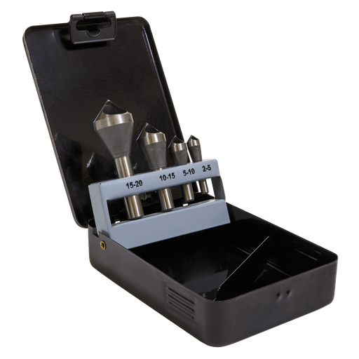[CSSET4O] Sealey 90° Slotted Deburring Countersink Drill Bit Set 4pc
