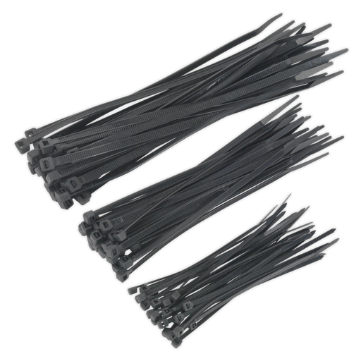 [CT75B] Sealey Cable Tie Assortment, Black - Pack of 75