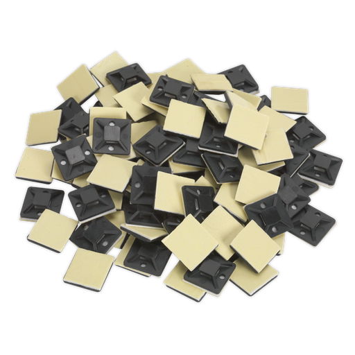 [CTM2020B] Sealey Self-Adhesive Cable Tie Mount 20 x 20mm, Black - Pack of 100