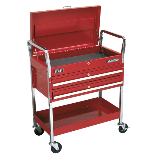 [CX1042D] Superline PRO® Heavy-Duty Trolley with Lockable Top & 2 Drawers 2-Level