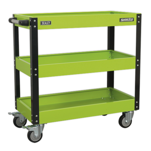 [CX110HV] Superline PRO® Heavy-Duty Workshop Trolley 3-Level - Hi-Vis Green