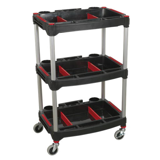 [CX313] Sealey Composite Workshop Trolley with Parts Storage 3-Level