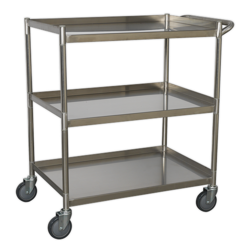 [CX410SS] Sealey Premier™ Stainless Steel Workshop Trolley 3-Level