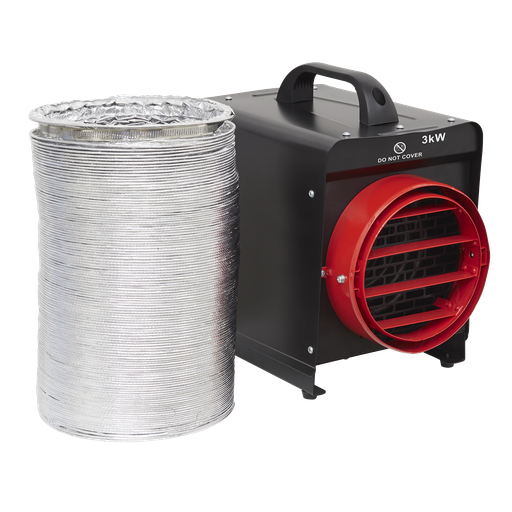 [DEH3001] Sealey Industrial Fan Heater with Ducting 3kW