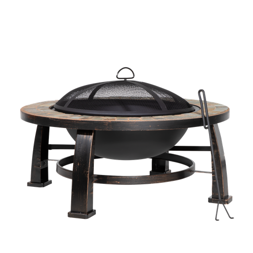 [DG111] Dellonda 76cm Deluxe Traditional Style Fire Pit/Fireplace/Outdoor Heater - Slate