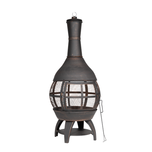 [DG112] Dellonda Deluxe 360° Chiminea/Fire Pit/Outdoor Heater - Antique Bronze Finish - DG112
