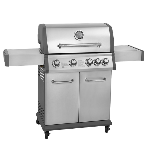 [DG17] Sealey Dellonda 4+1 Burner Deluxe Gas BBQ Grill with Piezo Ignition & Thermometer - Stainless Steel