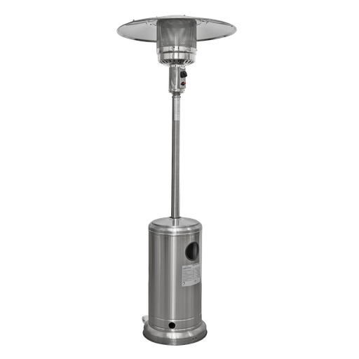 [DG2] Sealey Dellonda Outdoor Garden Gas Patio Heater 13kW Commercial & Domestic Use, Stainless Steel